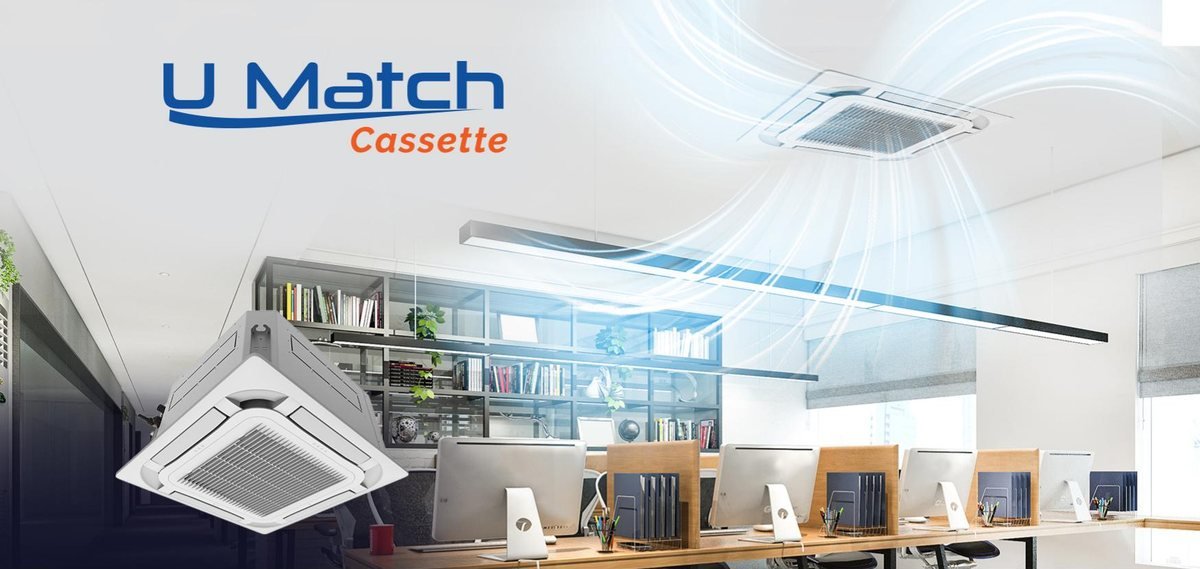 AC cassette Gree seri U-Match di plafon