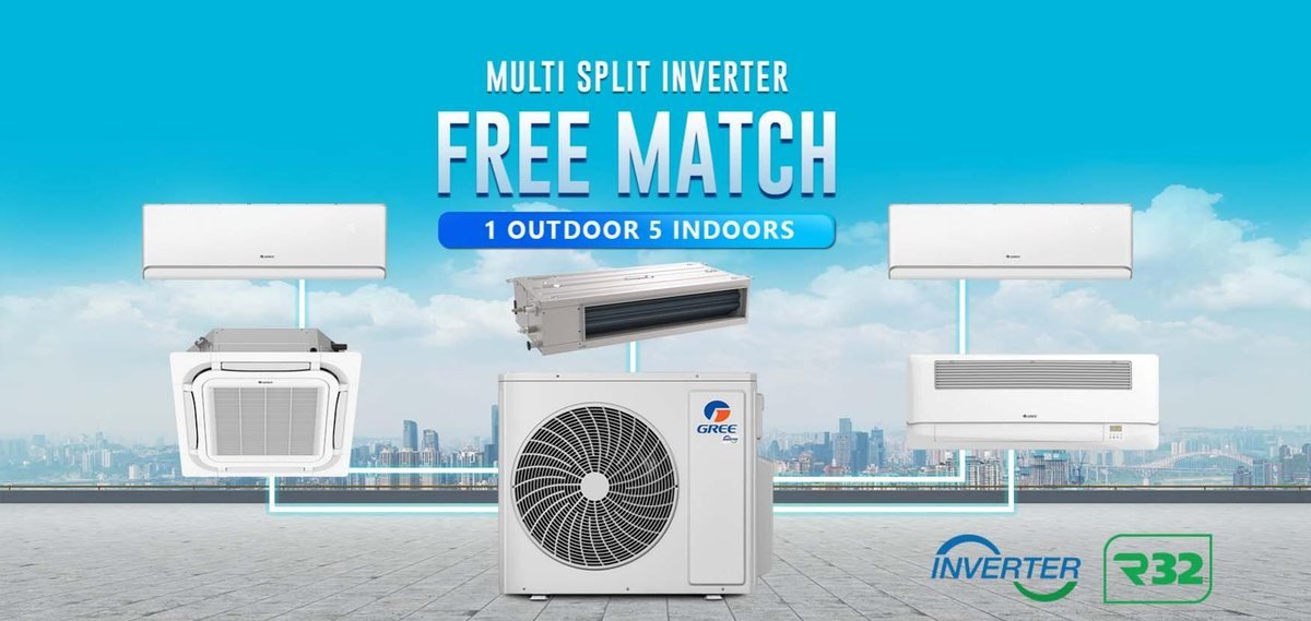 Gree Free Match, satu outdoor dengan beberapa unit indoor